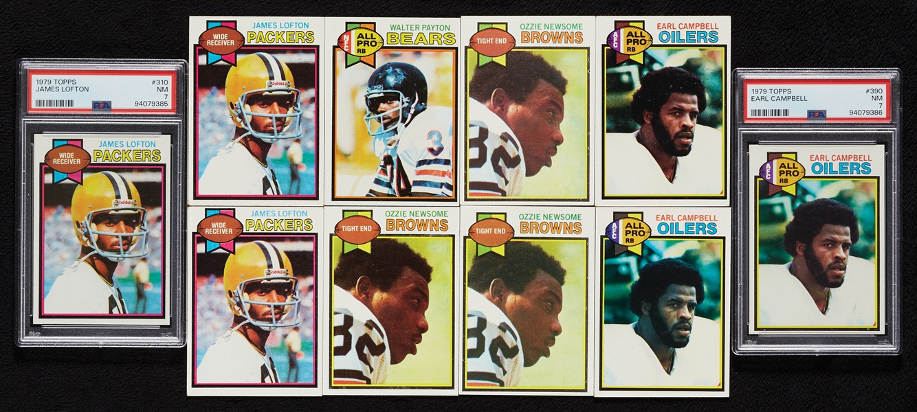 1979 Topps Football Complete Sets, Campbell, Lofton RCs PSA 7 (3)