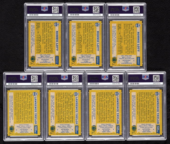 1982 Topps Football High-Grade Complete Sets, Seven Slabs (4)