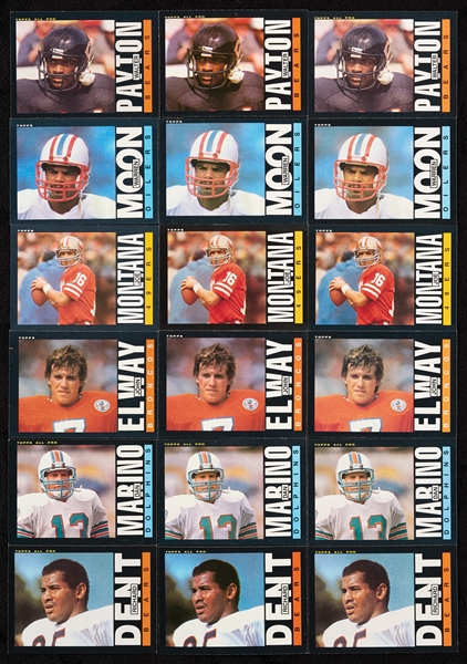 1985 Topps Football High-Grade Complete Sets (3)