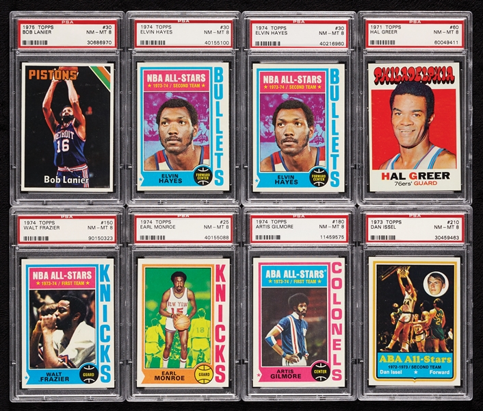 1970s Topps Basketball PSA-Graded Group Hayes, Lanier, Monroe (17)