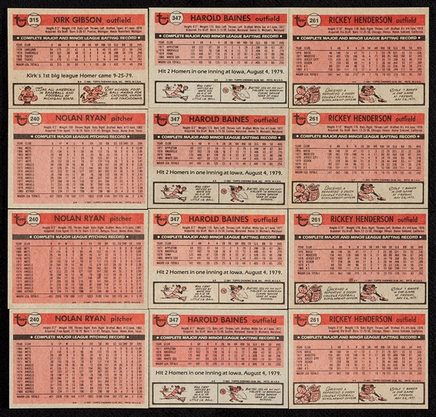 1981 Topps Baseball High-Grade Complete Sets (16)