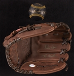 Nolan Ryan Signed Rawlings Glove & Baseball Pair with Multiple Inscriptions (2) (PSA/DNA)