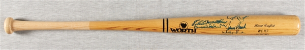 HOFers Multi-Signed Worth Bat with Banks & Mathews (BAS)