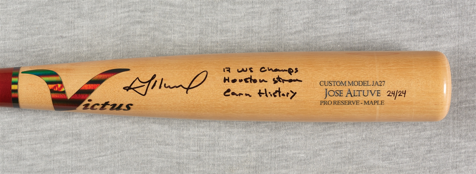 Jose Altuve Signed Game-Model Victus Bat with Multiple Inscriptions (24/24) (MLB) (Fanatics)