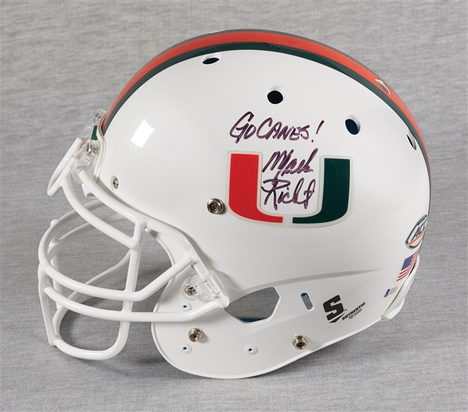 Mark Richt Signed Miami Hurricanes Full-Size Helmet Go Canes! (BAS)