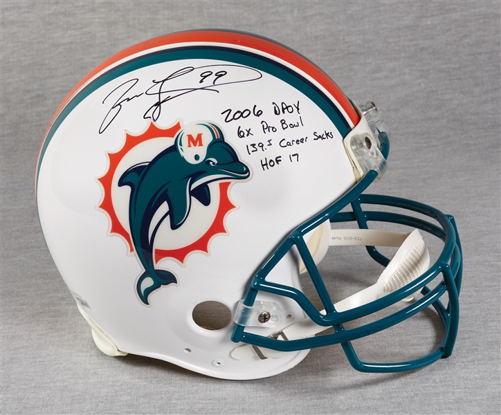 Jason Taylor Signed Dolphins Full-Size Helmet with Multiple Inscriptions (17/17) (Fanatics)