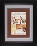 Joe DiMaggio Signed Magazine Camel Advertisement in Frame (JSA)