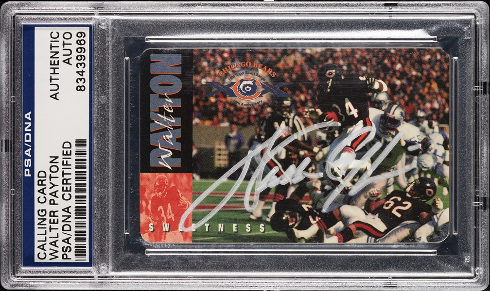 Walter Payton Signed 1995 Calling Card 1st Edition (PSA/DNA)