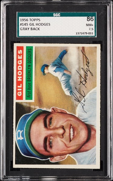 1956 Topps Gil Hodges No. 145 SGC 7.5