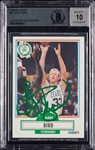 Larry Bird Signed 1990 Fleer No. 8 (Graded BAS 10)