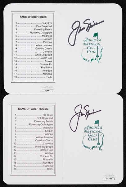 Jack Nicklaus Signed Masters Scorecards (JSA) (2)