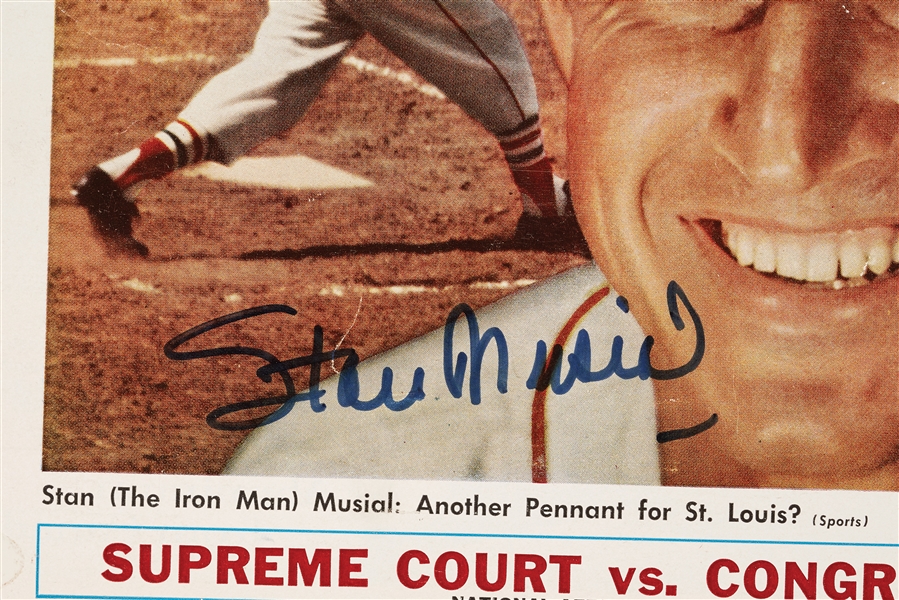 Stan Musial Signed Baseball Magazine Pair (2) (PSA/DNA)