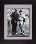 Yogi Berra Signed 11x14 Framed Photo with Babe Ruth (PSA/DNA)