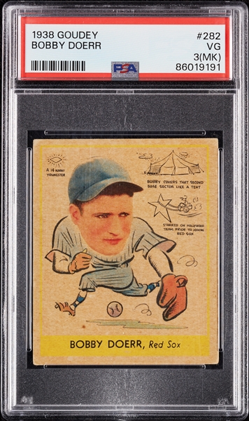 1938 Goudey Bobby Doerr No. 282 PSA 3 (MK)