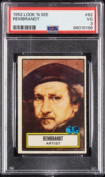 1952 Topps Look 'N See Rembrandt No. 82 PSA 3