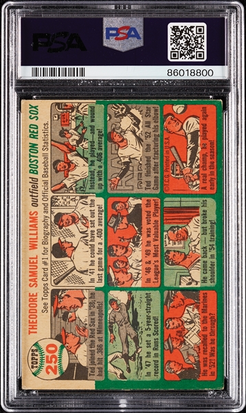 1954 Topps Ted Williams No. 250 PSA 1.5 (MK)