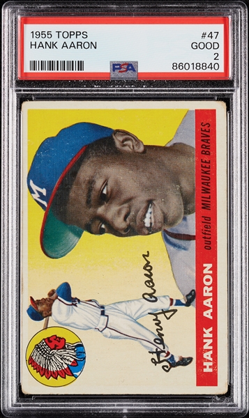 1955 Topps Hank Aaron No. 47 PSA 2