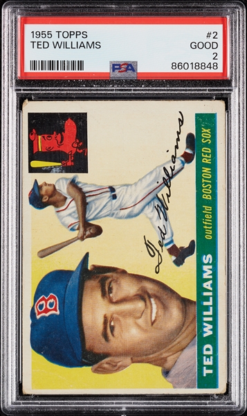 1955 Topps Ted Williams No. 2 PSA 2