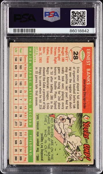 1955 Topps Ernie Banks No. 28 PSA 3