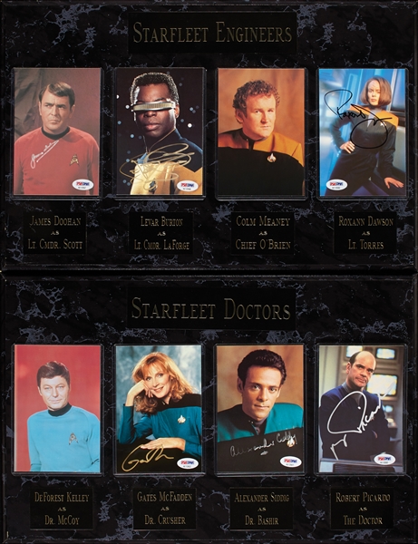 Star Trek Starfleet Doctors & Starfleet Engineers Multi-Signed 5x7 Displays (2) (PSA/DNA)