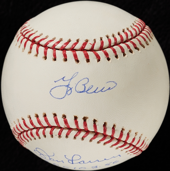 Yogi Berra & Don Larsen Dual-Signed OML Baseball WS PG 10.8.56 (JSA)