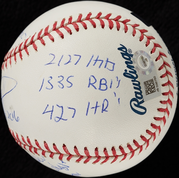 Mike Piazza Signed OML STAT Baseball with Multiple Inscriptions (4/12) (MLB) (Fanatics)