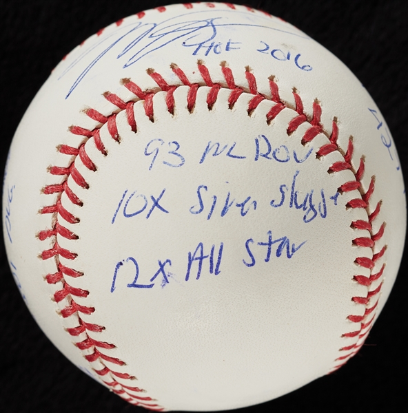 Mike Piazza Signed OML STAT Baseball with Multiple Inscriptions (4/12) (MLB) (Fanatics)