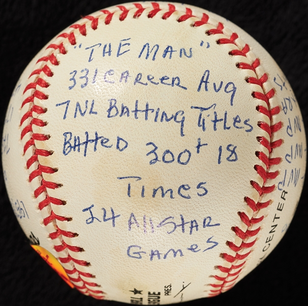 Stan Musial Single-Signed STAT ONL Baseball with 20 Inscriptions HOF 69 (797/1000) (Reggie Hologram)