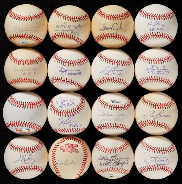 Stars & Notables Single-Signed Baseballs Group with Dale Murphy, McGwire, Andruw Jones (16)