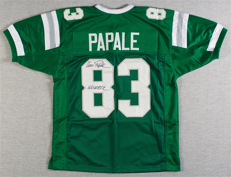 Vince Papale Signed Eagles Jersey Inscribed Invincible (JSA)