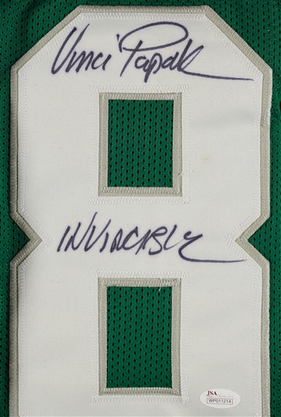 Vince Papale Signed Eagles Jersey Inscribed Invincible (JSA)