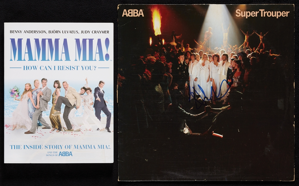 ABBA Signed Mamma Mia Book & Super Trouper Album (2)