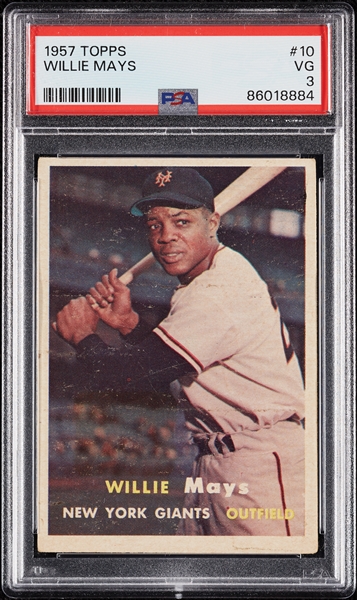 1957 Topps Willie Mays No. 10 PSA 3