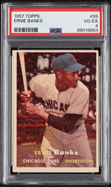 1957 Topps Ernie Banks No. 55 PSA 4