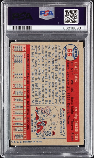 1957 Topps Ernie Banks No. 55 PSA 4