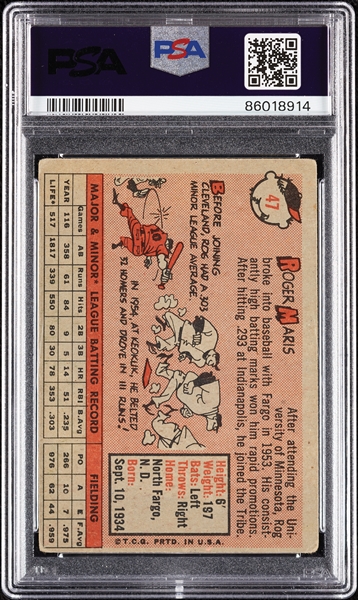 1958 Topps Roger Maris RC No. 47 PSA 2.5