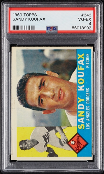 1960 Topps Sandy Koufax No. 343 PSA 4