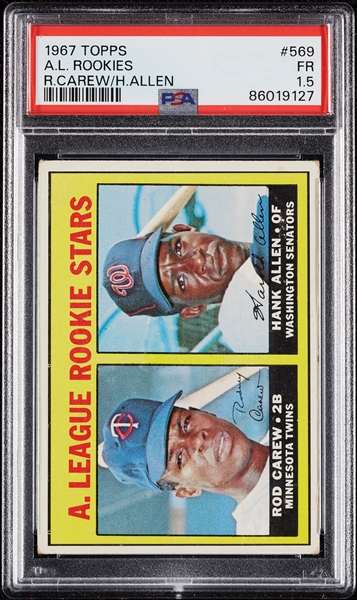 1967 Topps Rod Carew RC No. 569 PSA 1.5