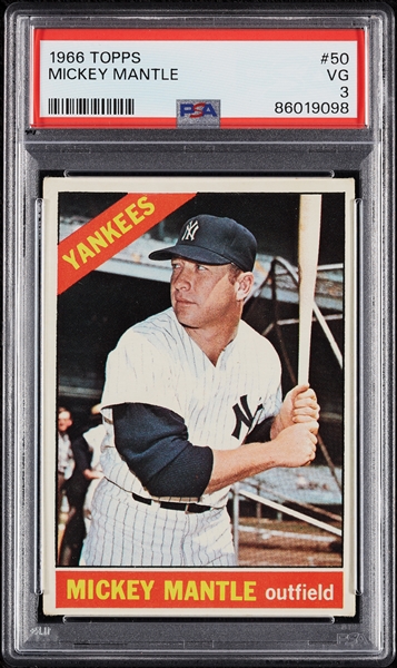 1966 Topps Mickey Mantle No. 50 PSA 3