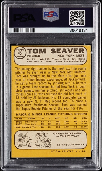 1968 Topps Tom Seaver No. 45 PSA 6