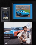 Richard Petty Signed Photos & Postcard Trio (JSA) (BAS) (PSA/DNA) (3)