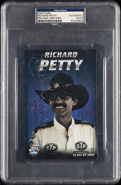 Richard Petty Signed Photos & Postcard Trio (JSA) (BAS) (PSA/DNA) (3)