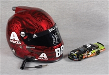 Dale Earnhardt Jr. Signed Racing Helmet & Die-Cast Car Pair (2)