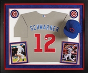 Kyle Schwarber Signed Framed Cubs Jersey with Game-Used Cap (MLB) (Fanatics) (2)