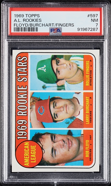 1969 Topps Rollie Fingers RC No. 597 PSA 7