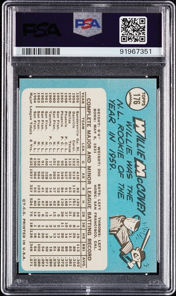 1965 Topps Willie McCovey No. 176 PSA 8