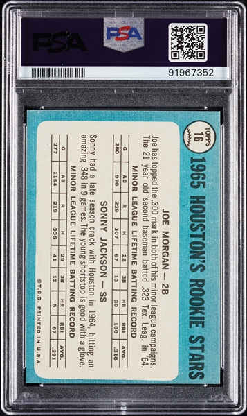 1965 Topps Joe Morgan RC No. 16 PSA 6