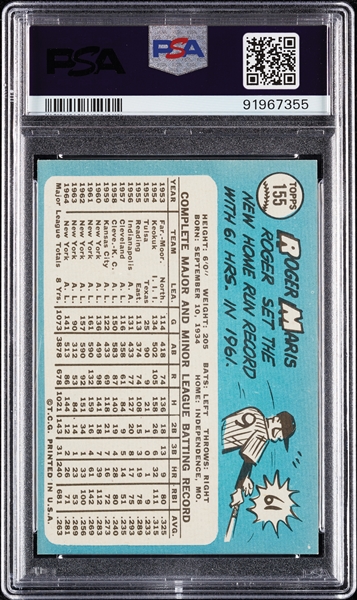 1965 Topps Roger Maris No. 155 PSA 7