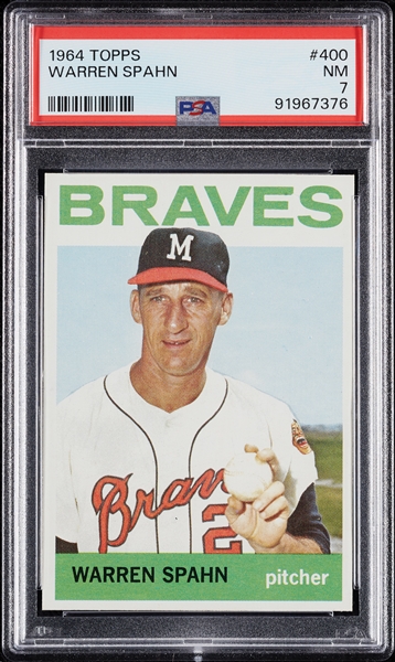 1964 Topps Warren Spahn No. 400 PSA 7