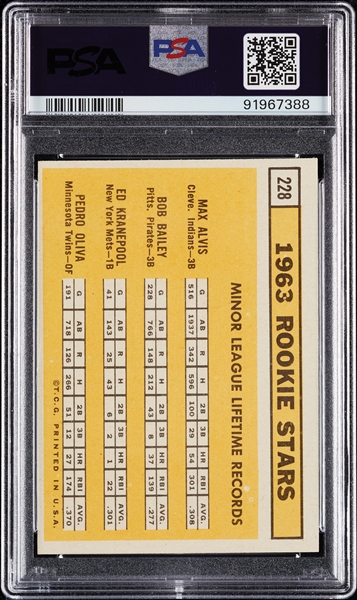 1963 Topps Tony Oliva RC No. 228 PSA 5